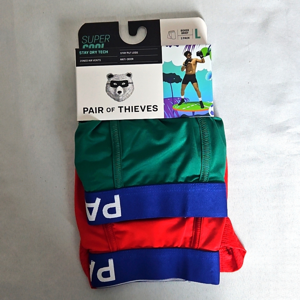 Pair Of Thieves Men's SuperCool Underwear Large Red/Green